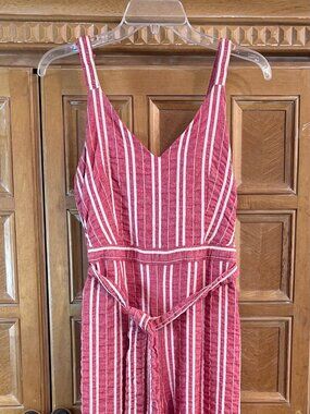 Womens Stylish Sleeveless Seersucker Lined Jumpsuit Anthropologie (XS, New)